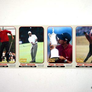 TIGER WOODS 2001 SI FOR KIDS ATHLETE OF THE YEAR LOT OF 4 CARDS Uncut Sheet!
